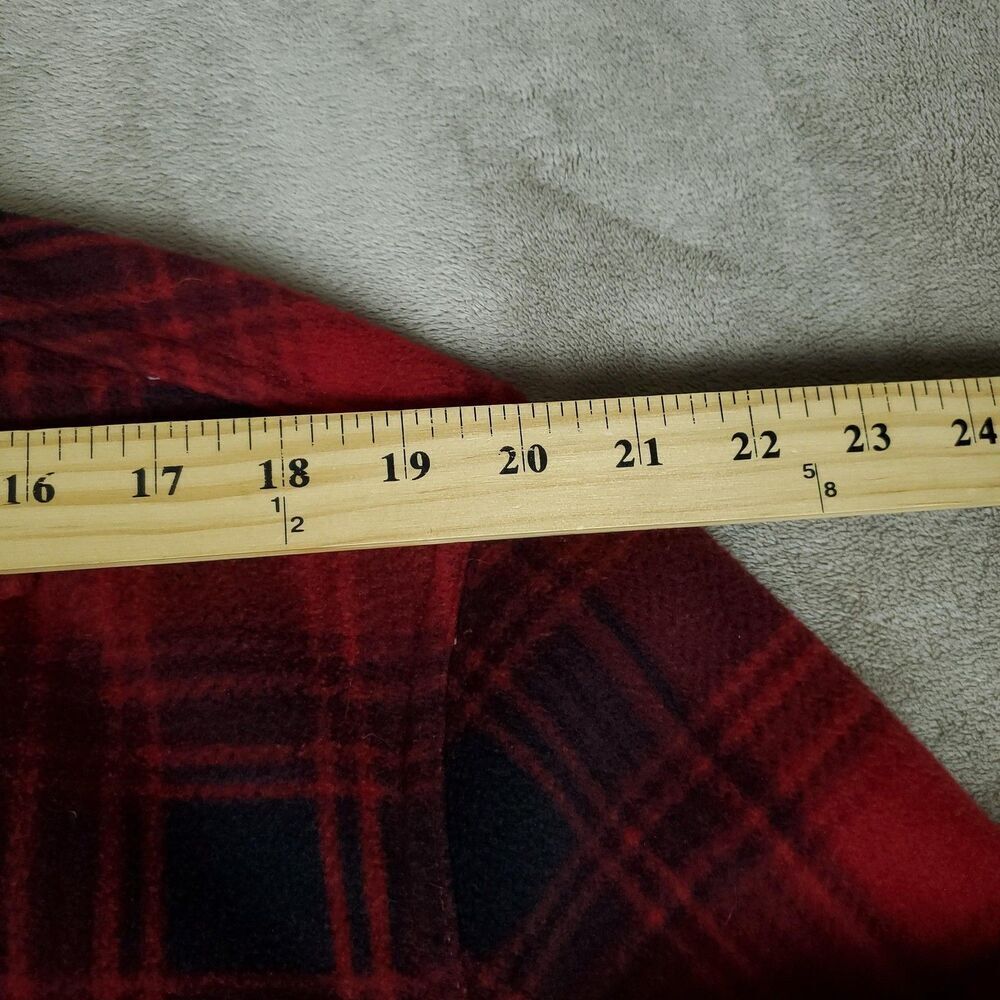 Coleman Sherpa Lined Fleece Jacket Shirt Mens Large Red Plaid Button Up Outdoor - Picture 7 of 11